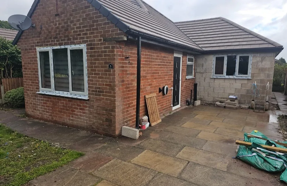Brick and block bungalow frontage before AJM Pro applied its exterior render