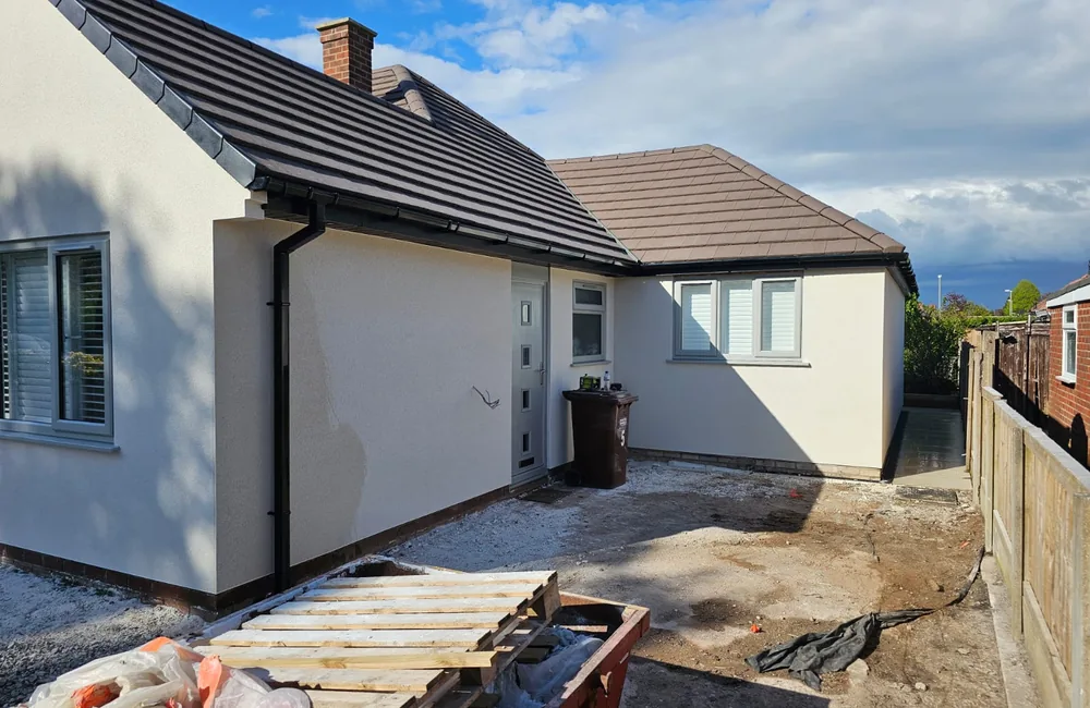 The same bungalow frontage after AJM Pro completed its exterior render